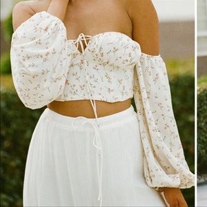 Sabo skirt off the shoulder corset top crop